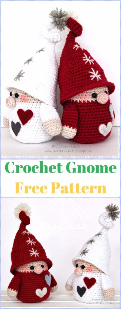 Crochet Gnome Free Pattern - migurumi Crochet Christmas Softies Toys Free Patterns