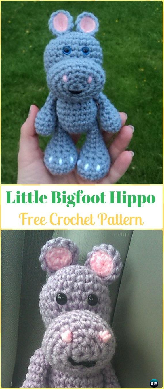 Crochet Amigurumi Little Bigfoot Hippo Free Pattern - Amigurumi Crochet Hippo Toy Softies Free Patterns