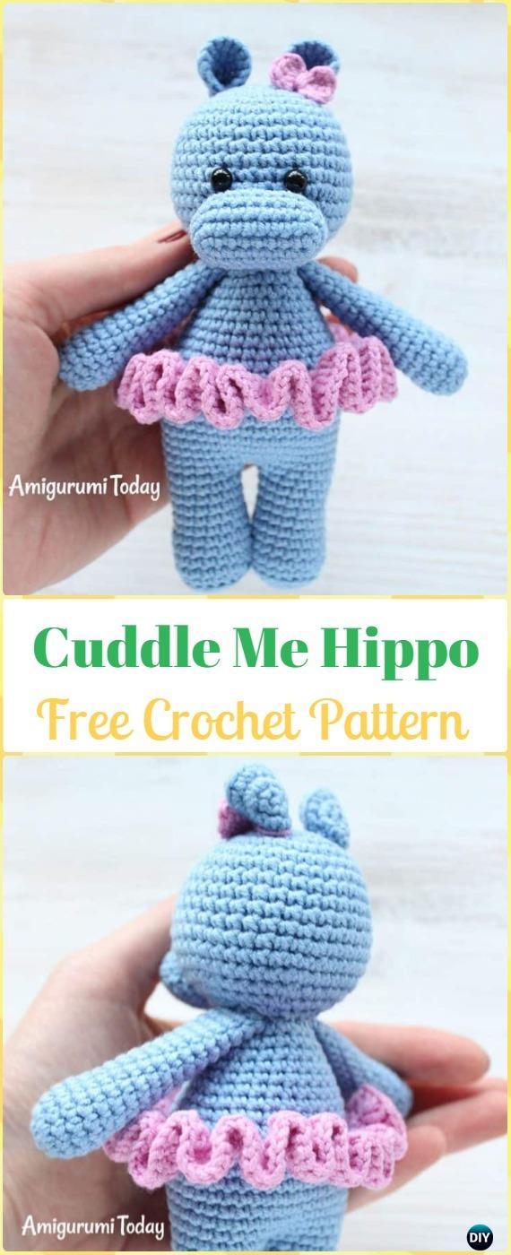 Crochet Amigurumi Cuddle Me Hippo Free Pattern - Amigurumi Crochet Hippo Toy Softies Free Patterns