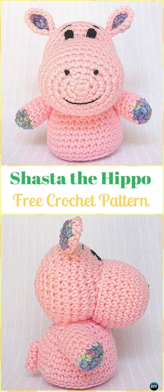 Crochet Amigurumi Shasta the Hippo Free Pattern - Amigurumi Crochet Hippo Toy Softies Free Patterns