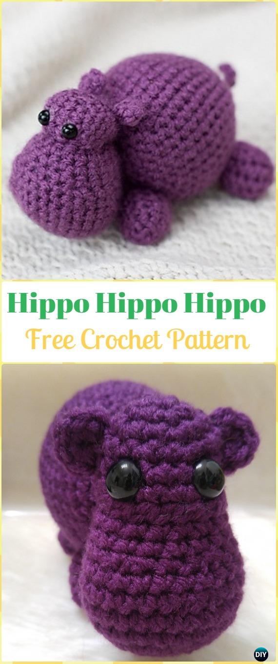 Crochet Amigurumi Hippo Free Pattern - Amigurumi Crochet Hippo Toy Softies Free Patterns