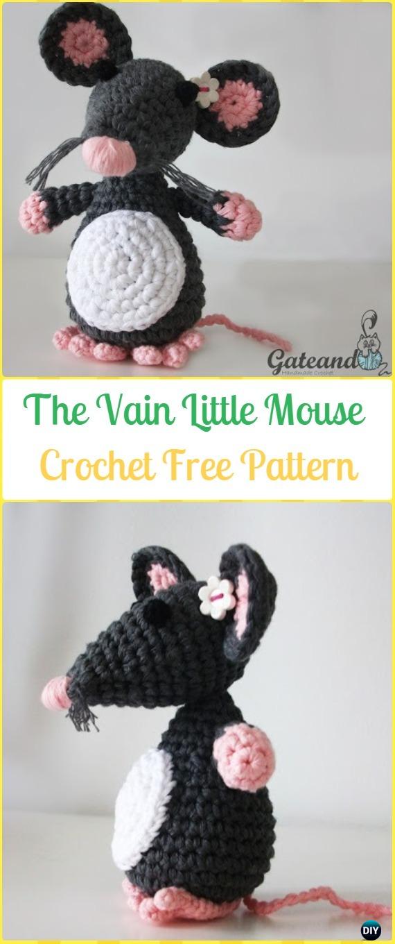 Crochet The Vain Little Mouse Amigurumi Free Pattern - Amigurumi Crochet Mouse Toy Softies Free Patterns
