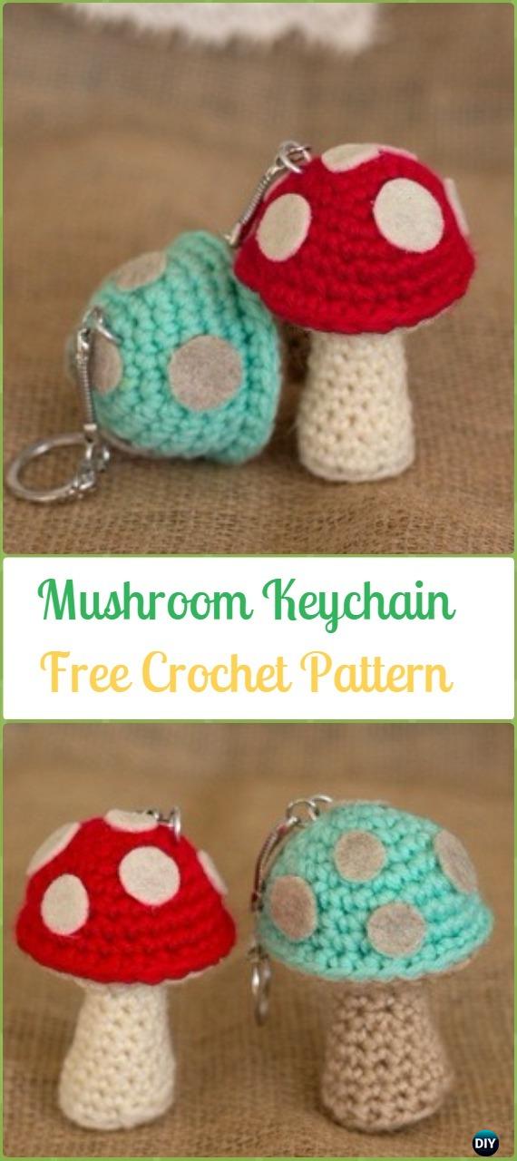 Crochet Mushroom Keychain Amigurumi Free Pattern - Amigurumi Crochet Mushroom Softies Free Patterns