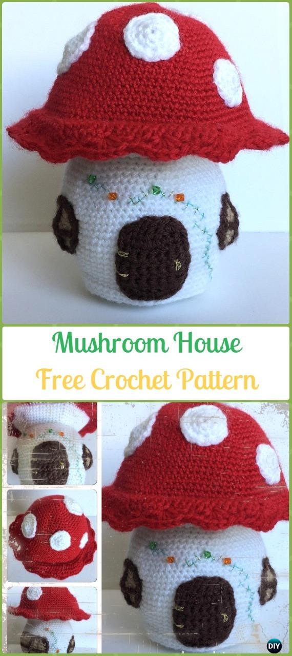 Crochet Mushroom House Amigurumi Free Pattern - Amigurumi Crochet Mushroom Softies Free Patterns