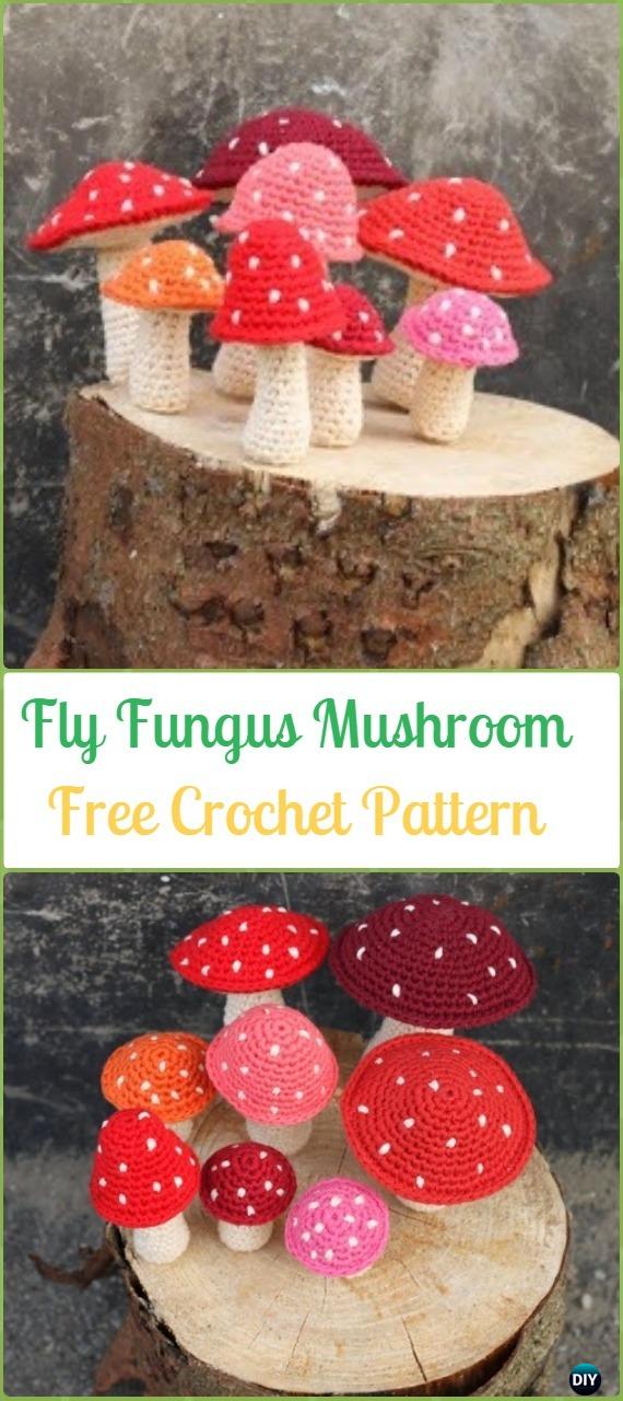 Crochet Fly Fungus Mushroom Amigurumi Free Pattern - Amigurumi Crochet Mushroom Softies Free Patterns