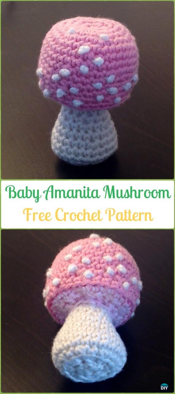 Crochet Baby Amanita Mushroom Amigurumi Free Pattern - Amigurumi Crochet Mushroom Softies Free Patterns