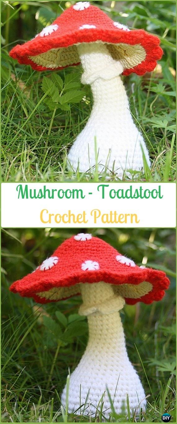 Crochet Mushroom - Toadstool Amigurumi Paid Pattern -Amigurumi Crochet Mushroom Softies Patterns