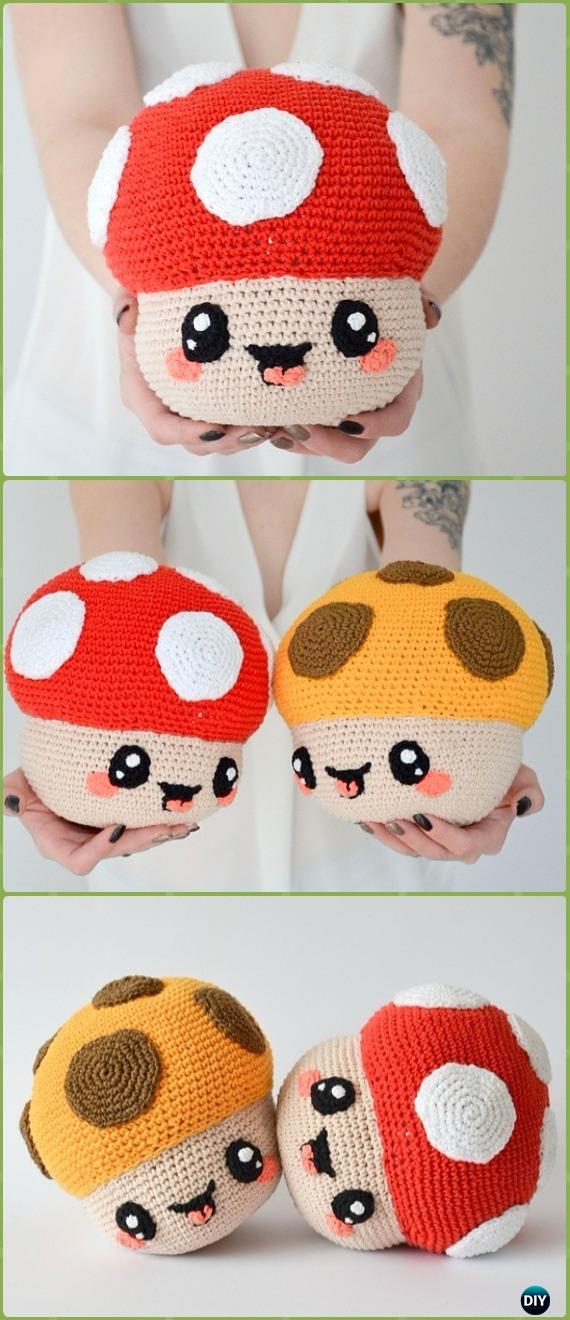 Crochet Happy Mushroom Amigurumi Paid Pattern -Amigurumi Crochet Mushroom Softies Patterns