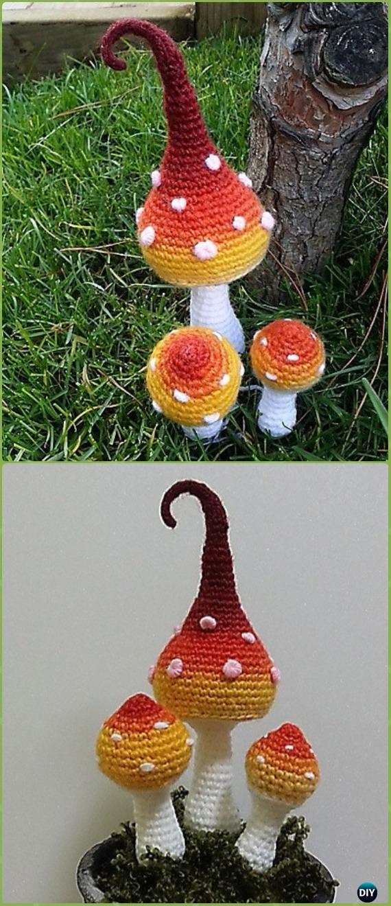 Crochet Gradation Mushroom Amigurumi Paid Pattern -Amigurumi Crochet Mushroom Softies Patterns