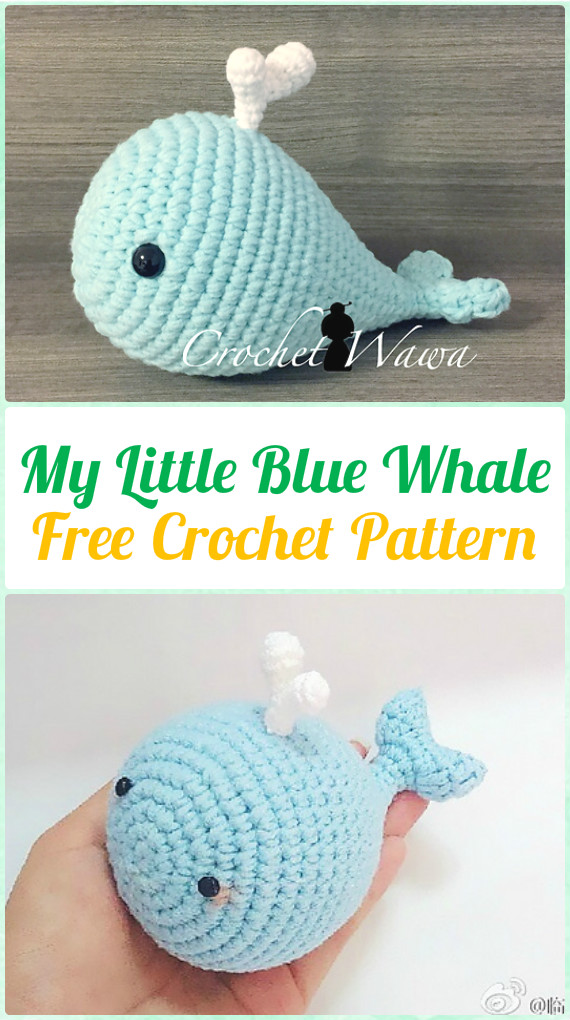 Crochet Amigurumi My Little Blue Whale Free Pattern - Amigurumi Crochet Sea Creature Animal Toy Free Patterns