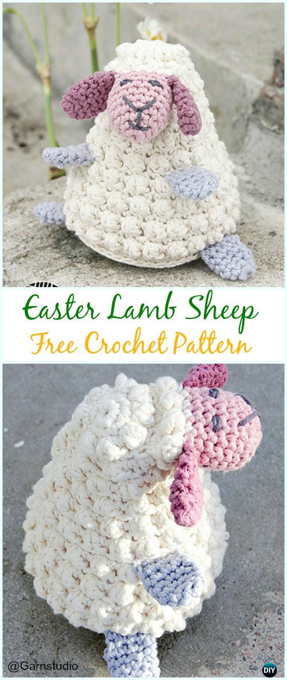 Crochet Bobble Easter Lamb Amigurumi Free Pattern - #Amigurumi Crochet #Sheep Softies Toy Free Patterns