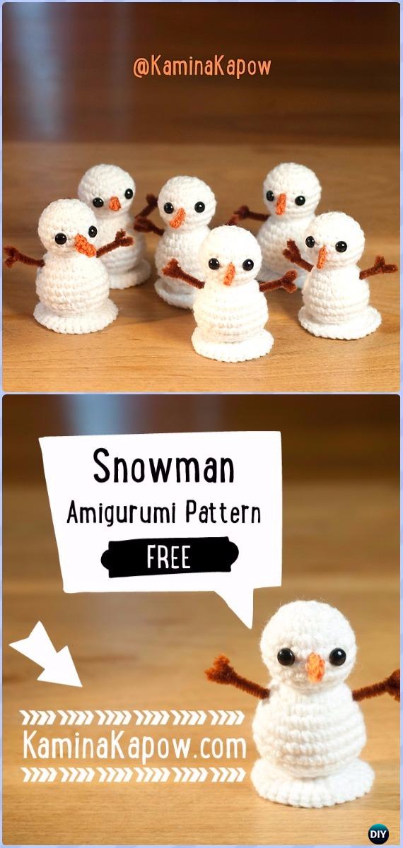 Crochet Little Snowman Amigurumi Free Pattern - Amigurumi Crochet Snowman Stuffies Toys Free Patterns