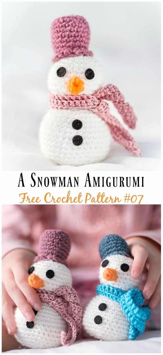 A Snowman Amigurumi Crochet Free Pattern - #Amigurumi; Crochet #Snowman; Softies Toys Free Patterns
