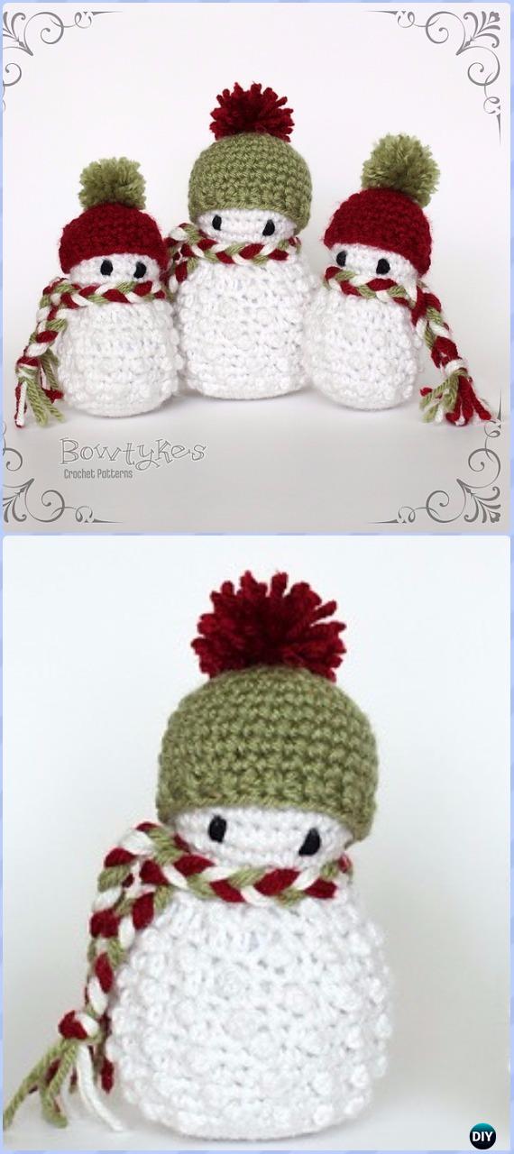 Crochet Scarfed Snowman Free Pattern - Amigurumi Crochet Snowman Stuffies Toys Free Patterns