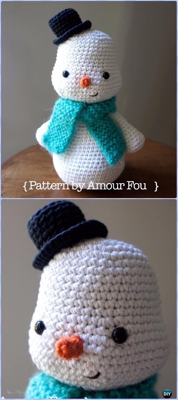 Crochet Toto the Snowman Amigurumi Free Pattern - Amigurumi Crochet Snowman Stuffies Toys Free Patterns