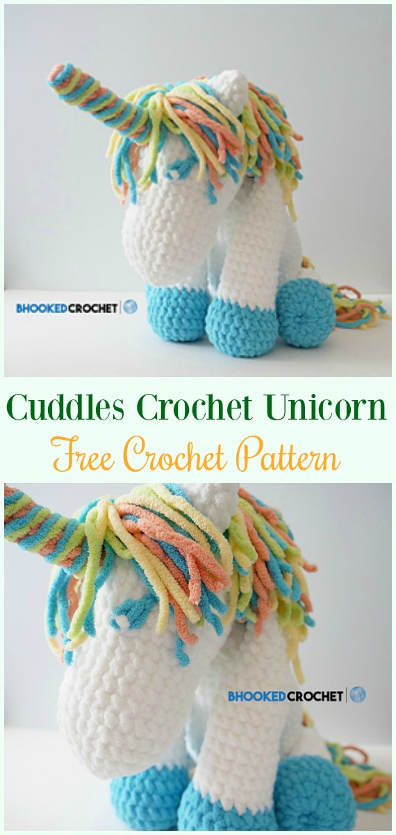 Cuddles Crochet Unicorn Amigurumi Free Pattern- #Amigurumi Crochet #Unicorn; Toy Softies Patterns