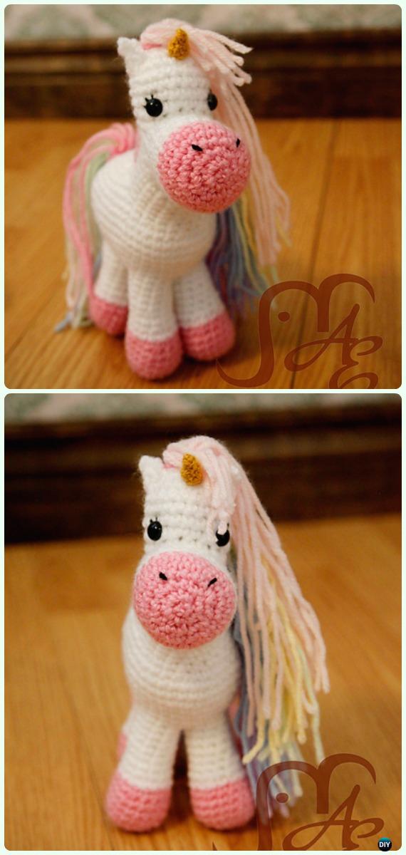 Crochet Unicorn Plush Amigurumi Free Pattern- #Amigurumi Crochet #Unicorn; Toy Softies Patterns