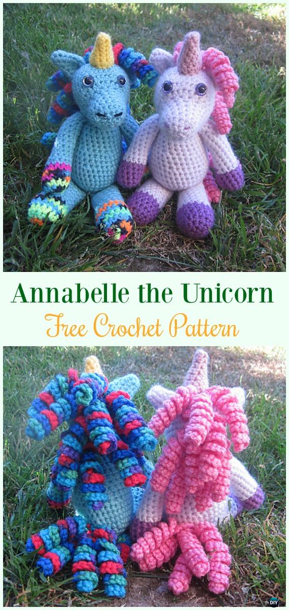 Crochet Annabelle the Unicorn Amigurumi Free Pattern- #Amigurumi Crochet #Unicorn; Toy Softies Patterns