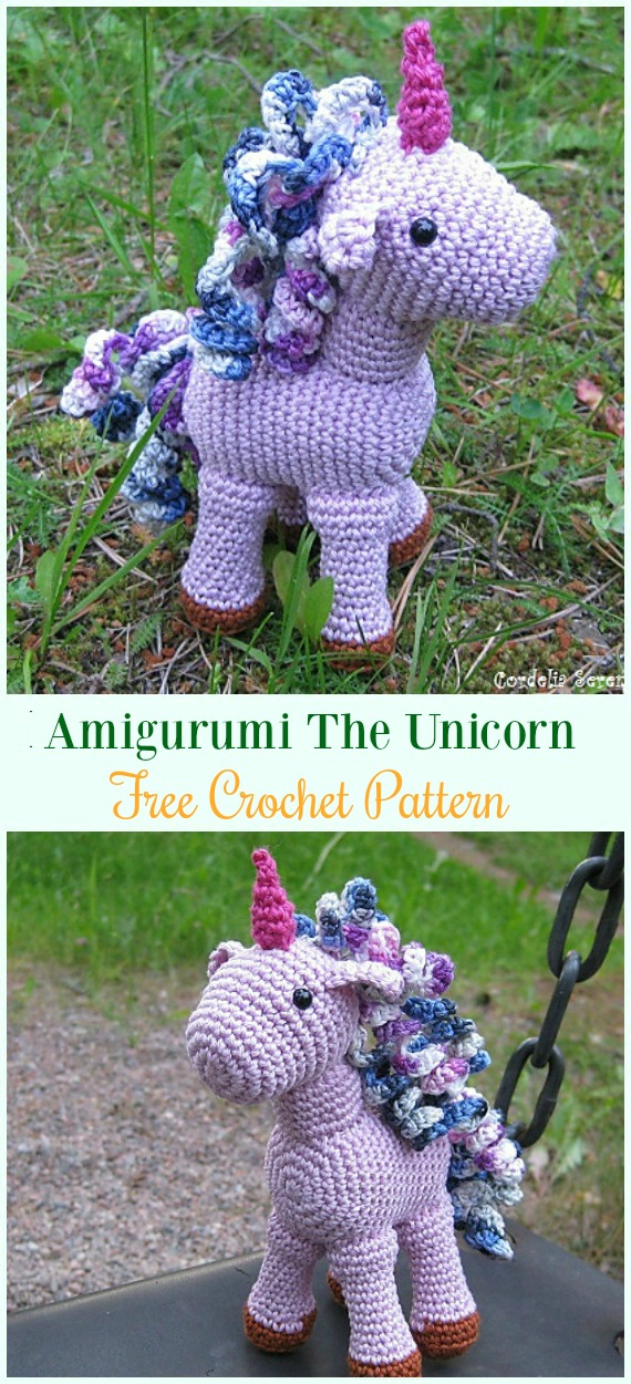 Crochet Amigurumi The Unicorn Free Pattern- #Amigurumi Crochet #Unicorn; Toy Softies Patterns