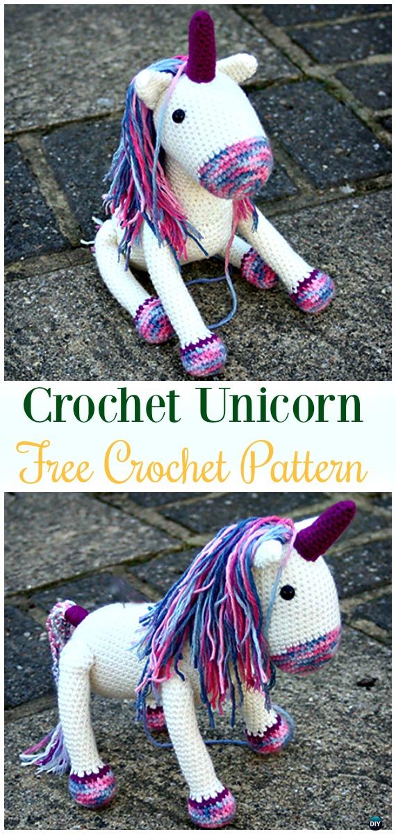 Crochet Unicorn Amigurumi Free Pattern- #Amigurumi Crochet #Unicorn; Toy Softies Patterns