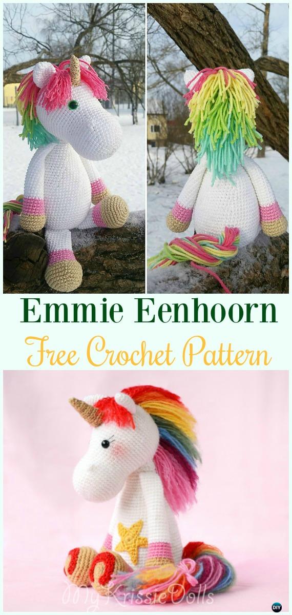 Crochet Emmie Eenhoorn Amigurumi Free Pattern- #Amigurumi Crochet #Unicorn; Toy Softies Patterns