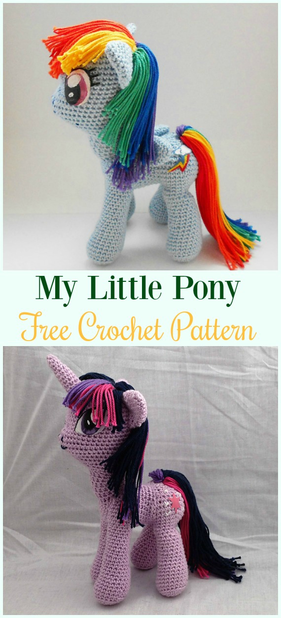 Crochet My Little Pony Amigurumi Free Pattern- #Amigurumi Crochet #Unicorn; Toy Softies Patterns