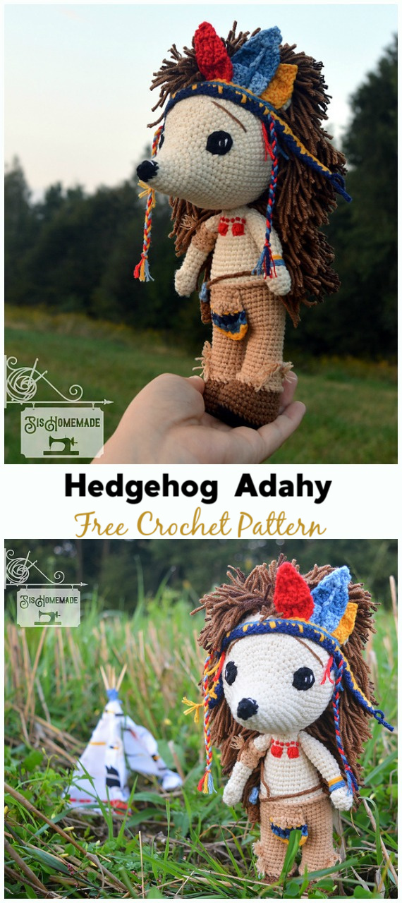 Crochet Hedgehog Adahy Amigurumi Free Pattern - #Amigurumi; #Hedgehog; Toy Softies Free Crochet Patterns