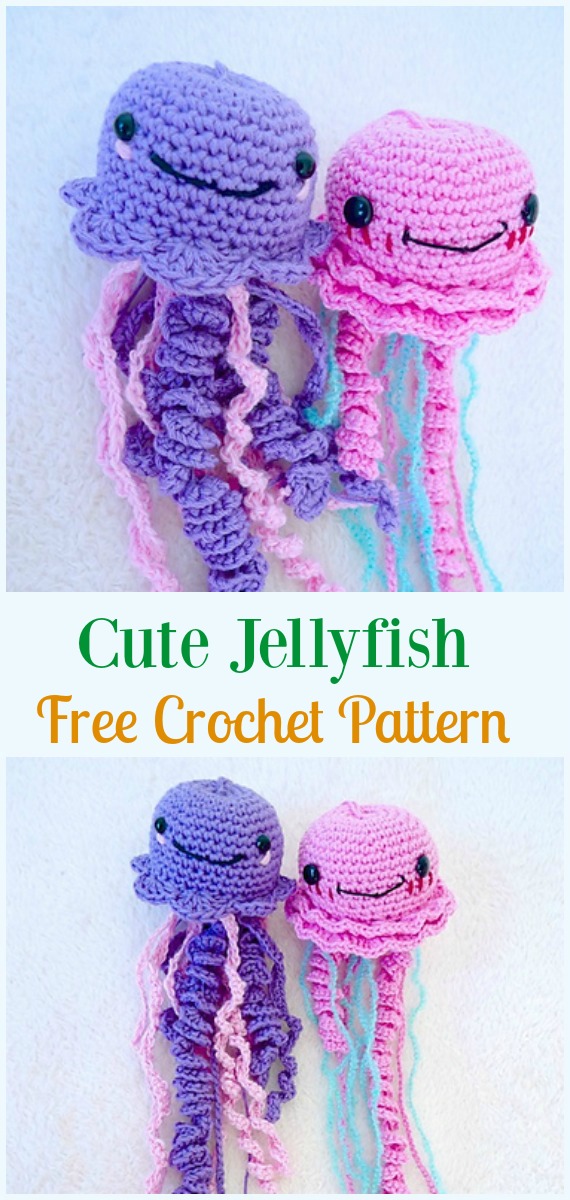 Cute Jellyfish Amigurumi Crochet Free Pattern - #Amigurumi, #Jellyfish, Toy Softies Free Crochet Patterns