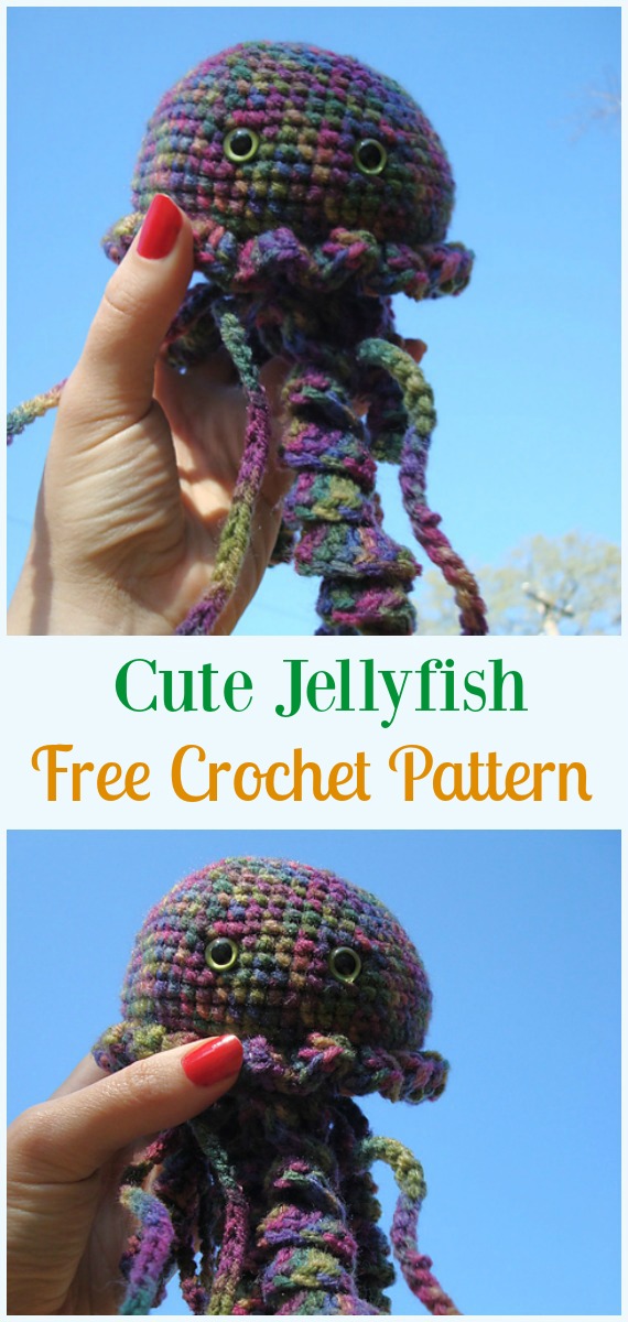 Cute Jellyfish Amigurumi Crochet Free Pattern - #Amigurumi, #Jellyfish, Toy Softies Free Crochet Patterns