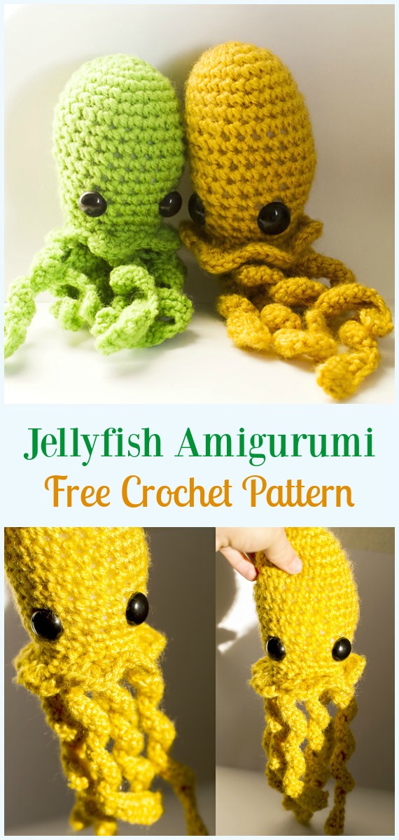 Jellyfish Amigurumi Crochet Free Pattern - #Amigurumi, #Jellyfish, Toy Softies Free Crochet Patterns