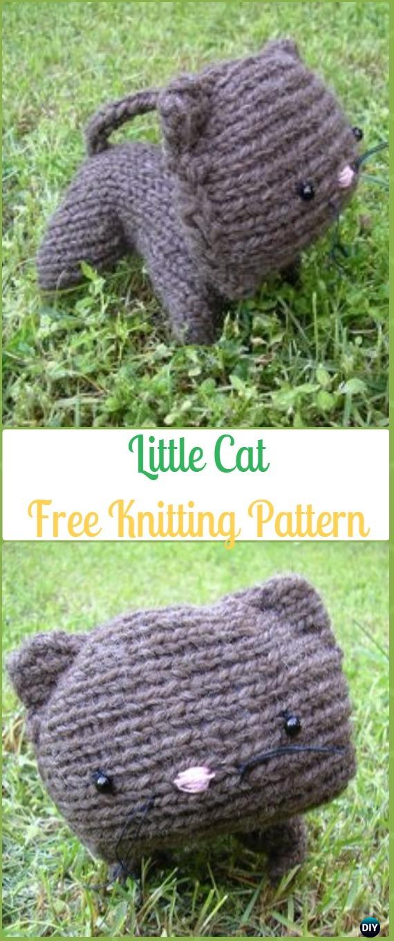 Amigurumi Little Cat Softies Toy Free Knitting Pattern - Knit Cat Toy Softies Patterns