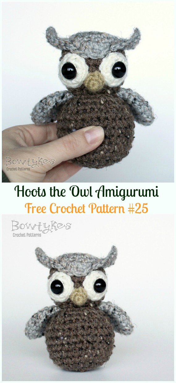 Amimigurumi Hoots the Owl Crochet Free Pattern - Amigurumi Owl Toy Softies Free Crochet Patterns