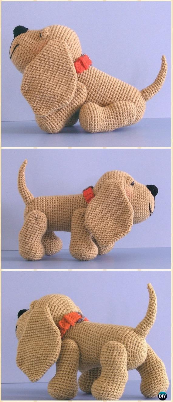 Crochet Henry the Amigurumi Hound Dog Free Pattern - Amigurumi Puppy Dog Stuffed Toy Patterns