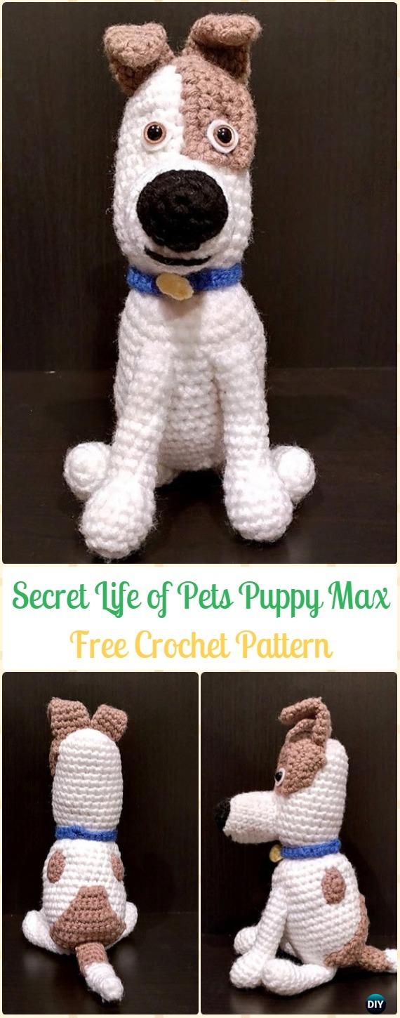 Crochet The Secret Life of Pets Puppy Max Free Pattern - Amigurumi Puppy Dog Stuffed Toy Patterns