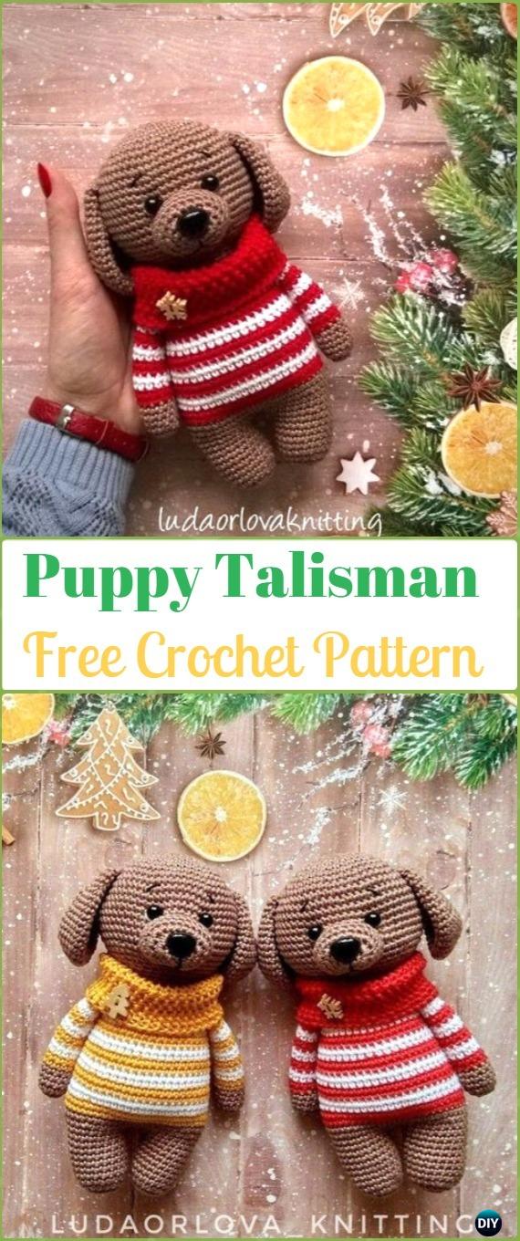 Crochet Puppy Talisman Amigurumi Free Pattern - Amigurumi Puppy Dog Stuffed Toy Patterns