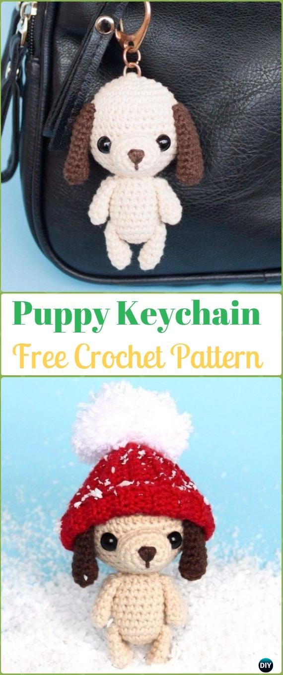 Crochet Puppy Keychain Amigurumi Free Pattern - Amigurumi Puppy Dog Stuffed Toy Patterns