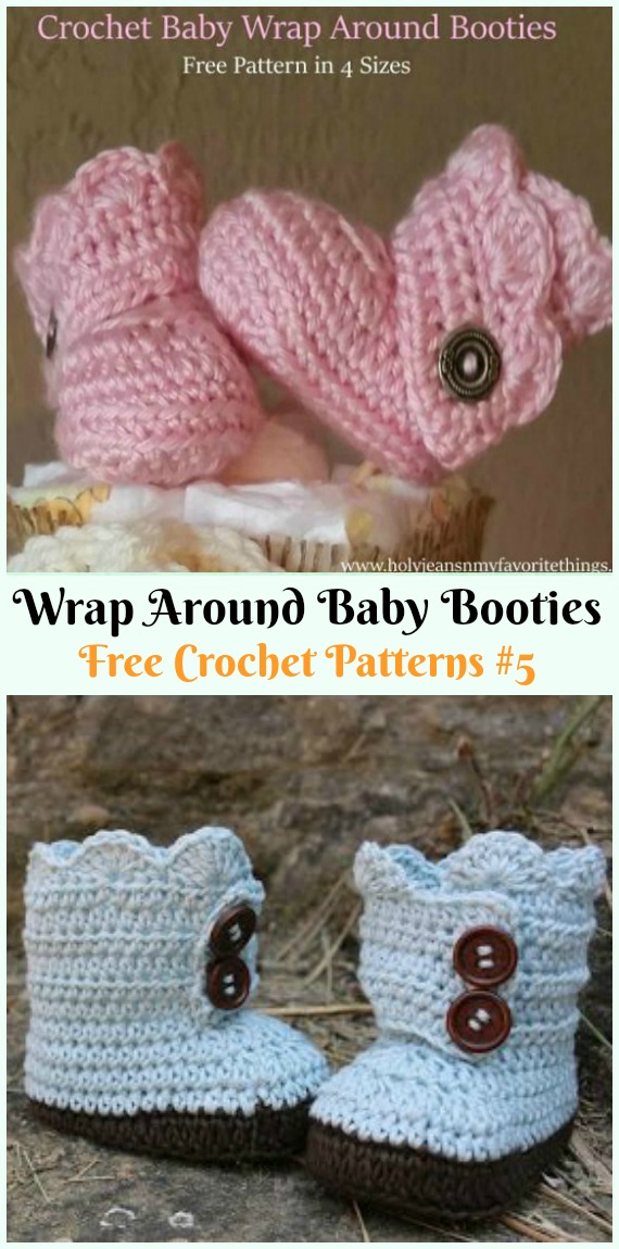 Wrap Around Baby Booties Crochet Free Pattern Video - #Crochet; Ankle High Baby #Booties; Free Patterns