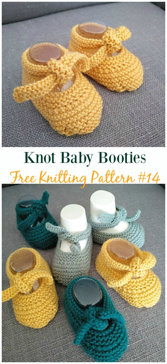 Knit Knot Baby Booties Free Pattern - Baby Slippers Booties Free #Knitting Patterns