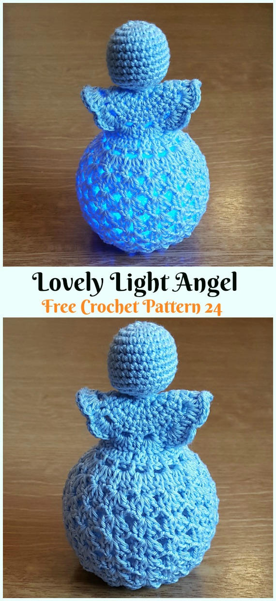 Lovely Light Angel Crochet Free Pattern - #Crochet; Christmas #Angel; Free Patterns