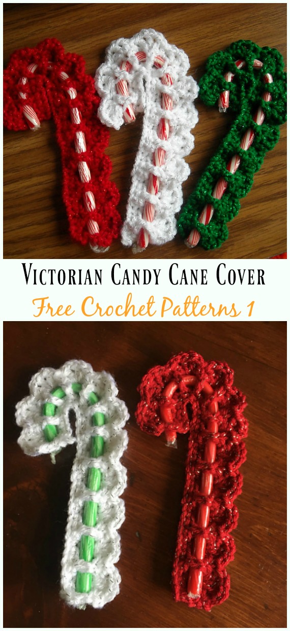 Victorian Candy Cane Cover Crochet Free Pattern - #Candy Cane; Cozy #Crochet; Free Patterns