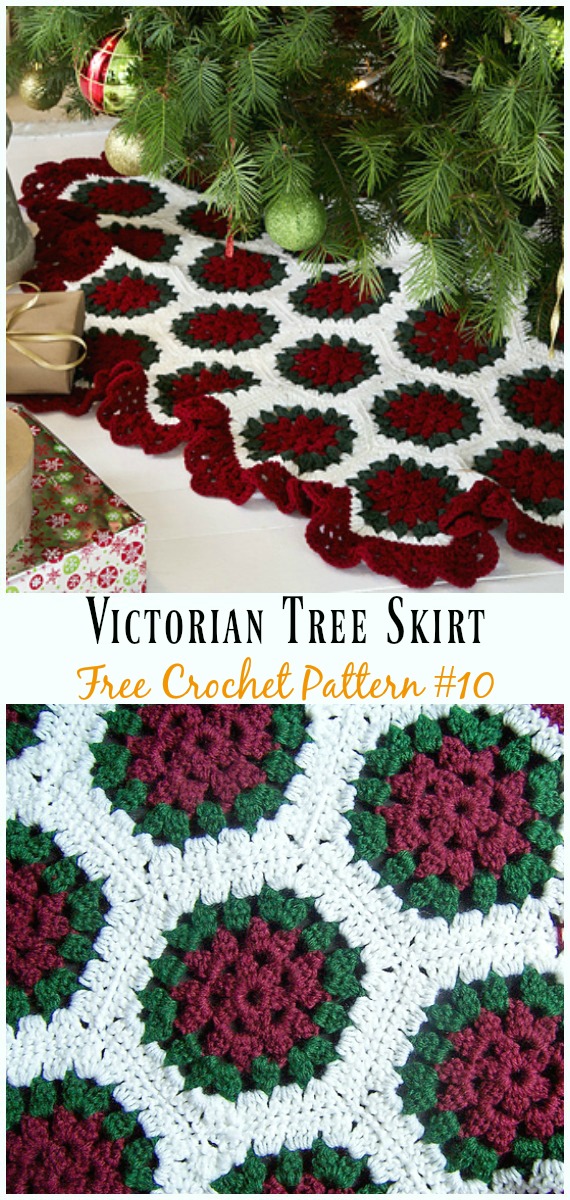 Victorian Tree Skirt Free Crochet Pattern - #ChristmasTree; #Skirt; #Crochet; Free Patterns