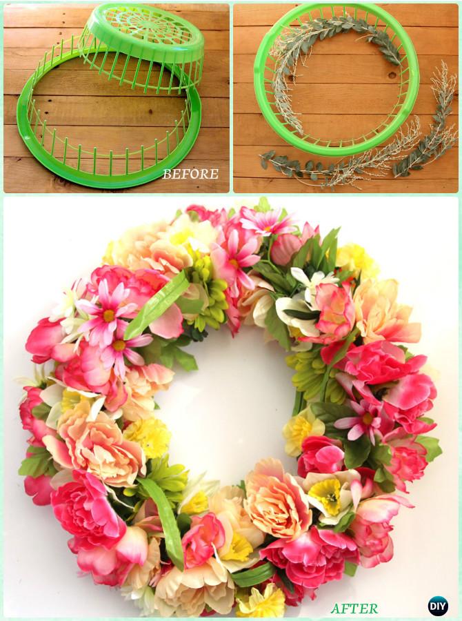 DIY Laundry Basket Wreath Instructions-Creative Ways of Laundry Basket New Uses