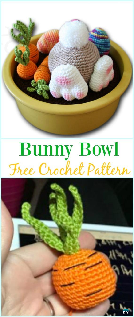 Amigurumi Crochet Bunny Bowl Free Pattern - #Crochet; Amigurumi #Bunny; Toy Softies Free Patterns 