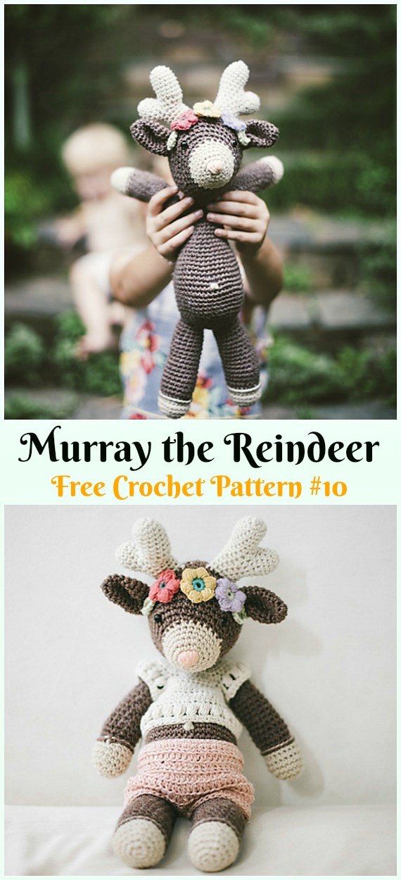 Amigurumi Murray the reindeer Crochet Free Pattern - Crochet #Amigurumi; #Reindeer; Toy Softies Free Patterns