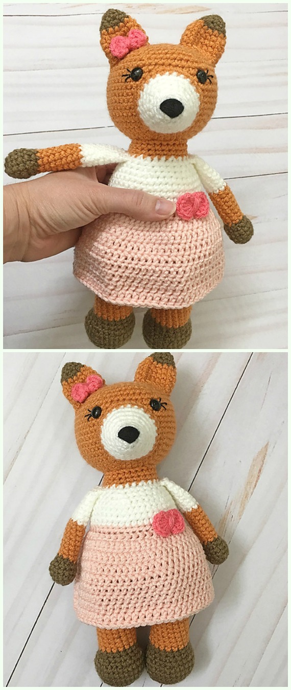 Emma the Fox Amigurumi Crochet Free Pattern - Crochet #Amigurumi; #Fox; Toy Softies Free Patterns