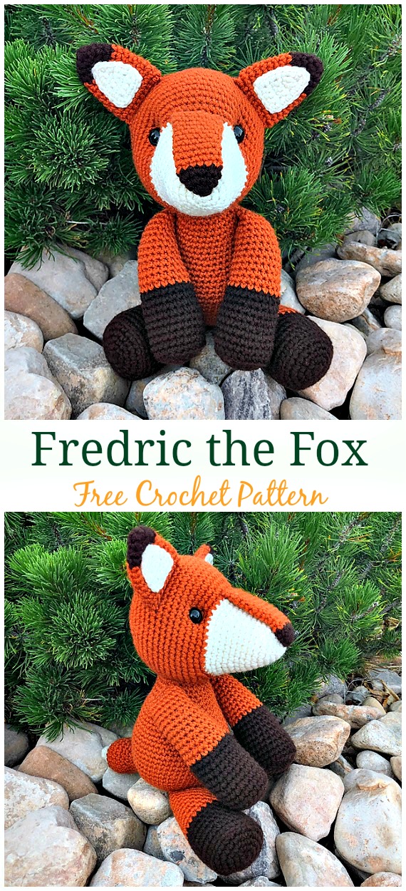 Fredric the Fox Amigurumi Crochet Free Pattern - Crochet #Amigurumi; #Fox; Toy Softies Free Patterns