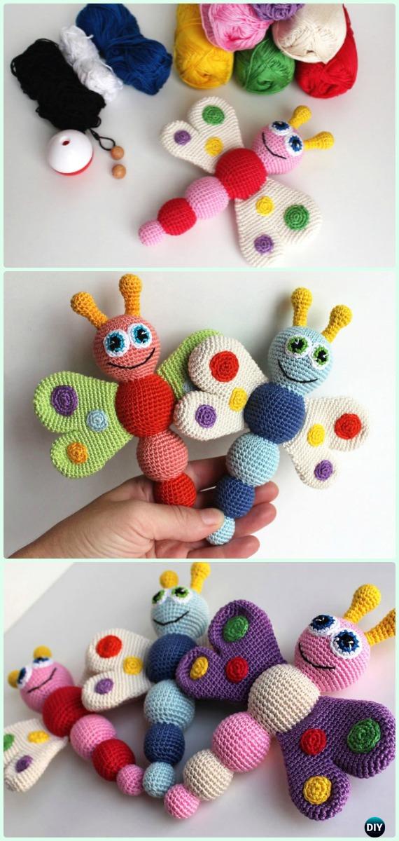 Crochet Amigurumi Butterfly Free Pattern - Crochet Amigurumi Little World Animal Toys Free Pattern 