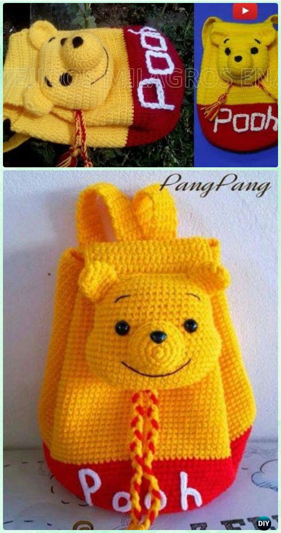 Crochet Winnie The Pooh Backpack Free Pattern [Video] - Crochet Amigurumi Winnie The Pooh Free Patterns