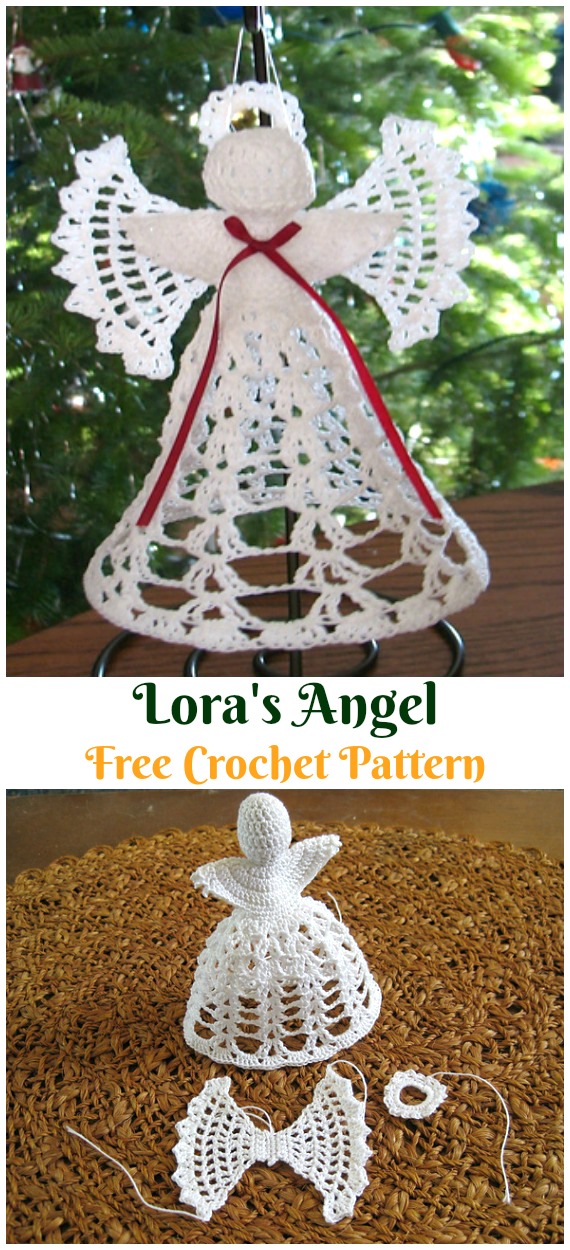  Lora's Angel Crochet Free Pattern - #Crochet; Christmas #Angel; Free Patterns
