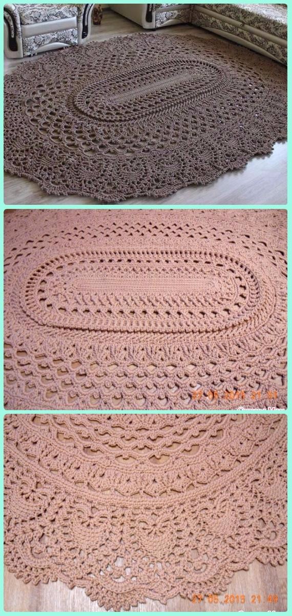 Crochet May the Miracle Oval Rug Free Pattern - Crochet Area Rug Ideas Free Patterns